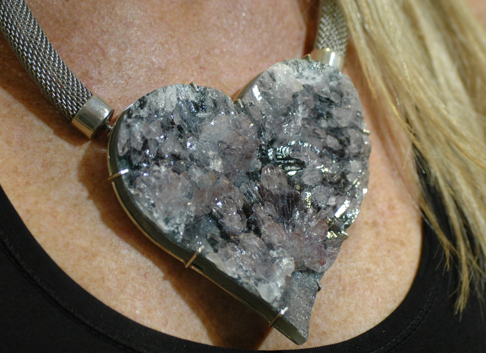 Amethyst-Kristall Anhänger Herzform